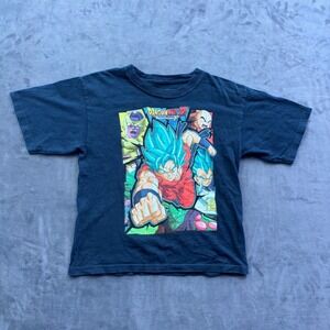 Dragon Ball Z Resurrection F Goku Vegeta Graphic T-Shirt Navy Blue Kids Size M 8